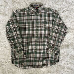 Tommy Hilfiger Green Plaid Flannel Size Large